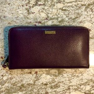 Kate Spade Lacey Leather Wallet Eggplant Purple